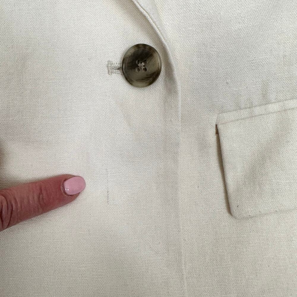NEW Old Navy Double Breasted Linen Blend Blazer Cream XL Coastal Office Classic - Picture 9 of 13